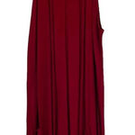 SavLaBrant Boho Maroon Red High Neck Swing Midi Dress Size Medium Sleeveless Photo 0