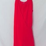 Hailey Logan  Neon Orange Prom Dress Womens 4 Short Draped Barbie Mini Rhinestone Photo 0