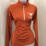 Russell x Texas Longhorn Football Orange Quarter Zip Pullover Sweatshirt shirt top fitted long sleeve with baseball cap Photo 1