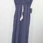 West Kei  Navy Blue‎ Dot Print Square Neck Maxi Dress Women's Size Medium M NWT Photo 0