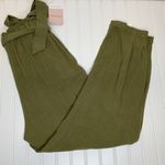 Love Riche  Army GreenLinen  Pants PaperBag Waist Sz Large Photo 0