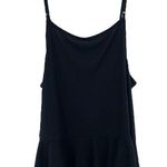 Old Navy  Women’s Linen Blend Black Ribbed Ruffle Tank Top Photo 4