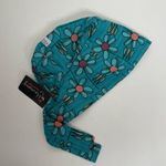 Harmony Scrub Hat Floral Lightweight Elastic Band Retro Boho Cotton Green USA Photo 8