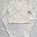 Aeropostale long sleeve floral crisscross lace crop top Photo 0