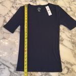 J.Crew NWT Small Perfect-Fit Short-Sleeve Crewneck T-Shirt Navy Basic Knit XXS Photo 3