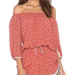 Faithfull the Brand  Red Bird Print Rio Off The Shoulder Playsuit Romper Size S‎ Photo 0