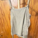 Aerie  Ruched Cropped Square Neck Tank Top Size Small light greenish gray Photo 11