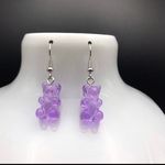 Handmade Purple Teddy Bear / Gummy Bear Earrings Photo 1