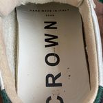 Leather Crown Distressed Low Studded Sneaker Glitter Green and Red Italy 2009 White Size 6 Photo 6