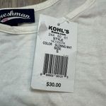 White Fringe Hem Women's Top, Size Small Photo 2