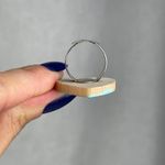 VTG Y2K Steppie Co. Wooden Heart Adjustable Ring Mint Green Whimsical Handmade Photo 12