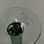 CZ cubic zirconia dangle drop earrings for women Silver Photo 3