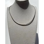 Vintage 925 MEXICO Sterling Silver Open Wire Choker Necklace Signed Medusa Photo 4