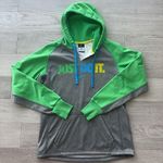 Nike Therma-Fit Hoodie Sweatshirt Gray Green Blue Just Do It Small Photo 0