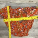 Nicole Miller Orange & Multicolor Paisley Floral Print Smocked Blouse Size M Photo 8