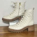 Sam & Libby  Women's Otis Quilted Heeled Ankle Boot In Soft Eggshell Size 9 Photo 0