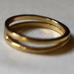 Source Unknown Nostalgic Double Gold Tone Metal Band Size 7 Unisex Trendy Casual Ring Photo 2