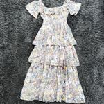 Kendall + Kylie  Anglaise Maxi Ruffle Dress in Collage Floral, Size 8/10​​​​ Photo 7