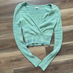 American Eagle Green  Sweater Knit Cropped Small Photo 4