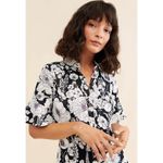Anthropologie NWT  Maeve Printed Short-Sleeve Floral Maxi Shirt Dress XS Photo 2