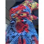 Azalea Wang Midcalf Multicolor Snakeskin Print Western Boots Red/Yellow Size 6 Red Photo 5