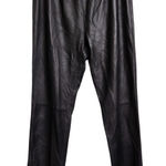 Neiman Marcus LUXE Black Genuine Leather Pull-On Trousers Elastic Waist XL Photo 0