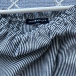 Brandy Melville Top One Size THEIA Gray Striped Off the Shoulder Crop Photo 4