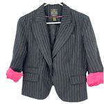 Ralph Lauren POLO  XS Blazer Jacket Black Pinstripe Linen Women Single Breast Photo 1