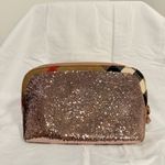 Burberry NWOT  Bridle Sequined Large Pouch, Metallic Pink/Check, Small Defect Photo 5