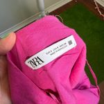 ZARA Women's Size S Hot Pink Bodycon One Shoulder Side Slit Cocktail Dress Photo 3