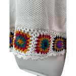 Joseph A  Women's White Crochet Knit Boho Long Sleeve Blouse Sweater Top Size XL Photo 2