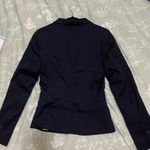 H&M  Dark Black Navy Women's Blazer Birdseye Weave Classic Lined Photo 2