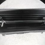 Badgley Mischka Black Textured Faux Pebble Leather Long Zip Around Wallet NEW Photo 5