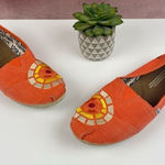 Toms Orange Yellow Sun Stitched Boho Flats Shoes Women Size 9 Casual Photo 0