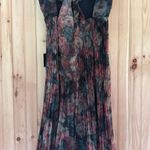 Lulus NWT  Alondra Dark Green Multi Floral Pleated Midi Dress Wedding Bride Sz S Photo 3