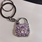 Source Unknown Purple Rhinestone Purse Keychain Shiny and Bright 1-2” in Height Photo 1