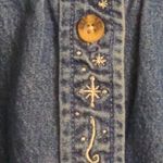 Disney Womens Shirt Dress Blue Denim Long Sleeve Embroidered Winnie The Pooh M Photo 3