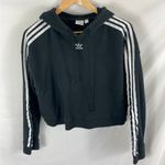 Adidas  Originals Three Stripe Crop Hoodie Size Medium Photo 0