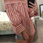 Who What Wear Red Striped Blouse Photo 0