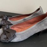 Hispanitas Womens Calani Gray Suede Pumps Comfort Satin Bow Low Heel 35 / 5 Photo 5