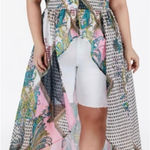 Ashley Stewart 🆕  Off-the-Shoulder Smocked Paisley Duster Photo 0