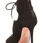 Aquazzura Muse black suede cutout ankle-tie sandal stiletto size IT 38.5 US 8.5 Photo 12