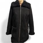 Sam Edelman  Black Teddy Jacket with faux fur Trim Photo 2