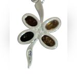 Baltic amber flower earrings in sterling
Silver Photo 3