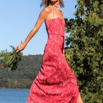 Altar'd State NWT Altar’d State Red Ruth Corset Satin Maxi Dress. Size XL Photo 7