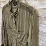 Sanctuary Social Standard Womens S Shirt Jacket Green Safari Tencel Army Shacket Photo 9