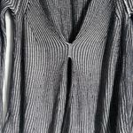 Anthropologie MOTH grey ribbed waterfall cardigan small sweater cotton Photo 6