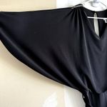 Cache Vinage Jumpsuit y2k Cold Shoulder Batwing Rhinestone Keyhole Back Black S Photo 1