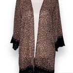 Jolt  women’s size small kimono leopard print 3/4 sleeves black brown Photo 12