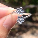 Daisy ring flower ring silver ring sterling silver ring adjustable ring cute ring dainty daisy flow Photo 2
